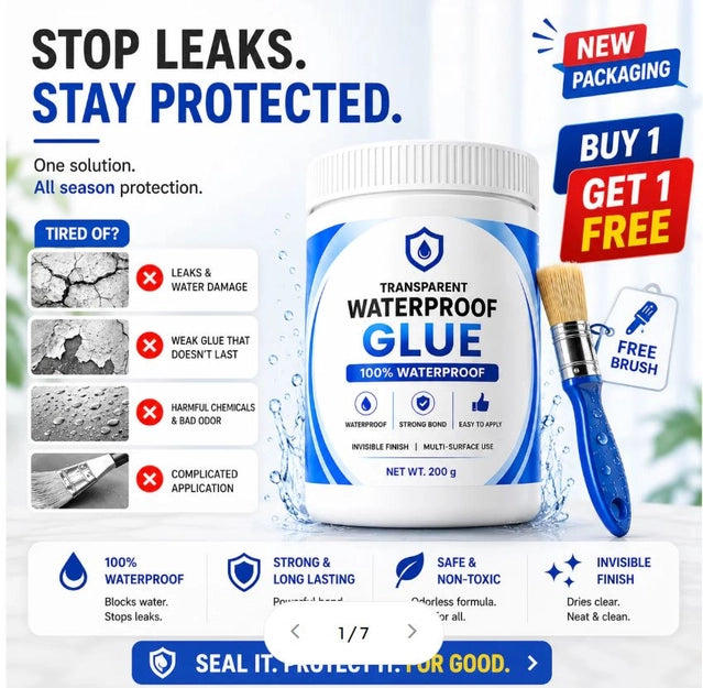 Transparent Waterproof Glue (Buy 1 Get Free) + Free Brush