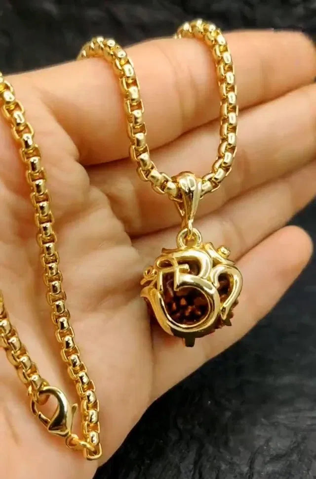 Om Rudraksha Pendant With Chain 🙏🕉️