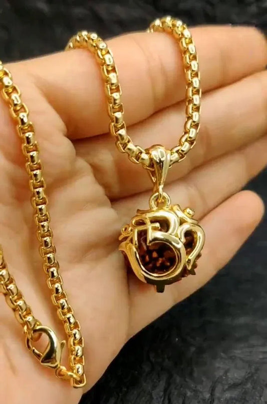 Om Rudraksha Pendant With Chain 🙏🕉️