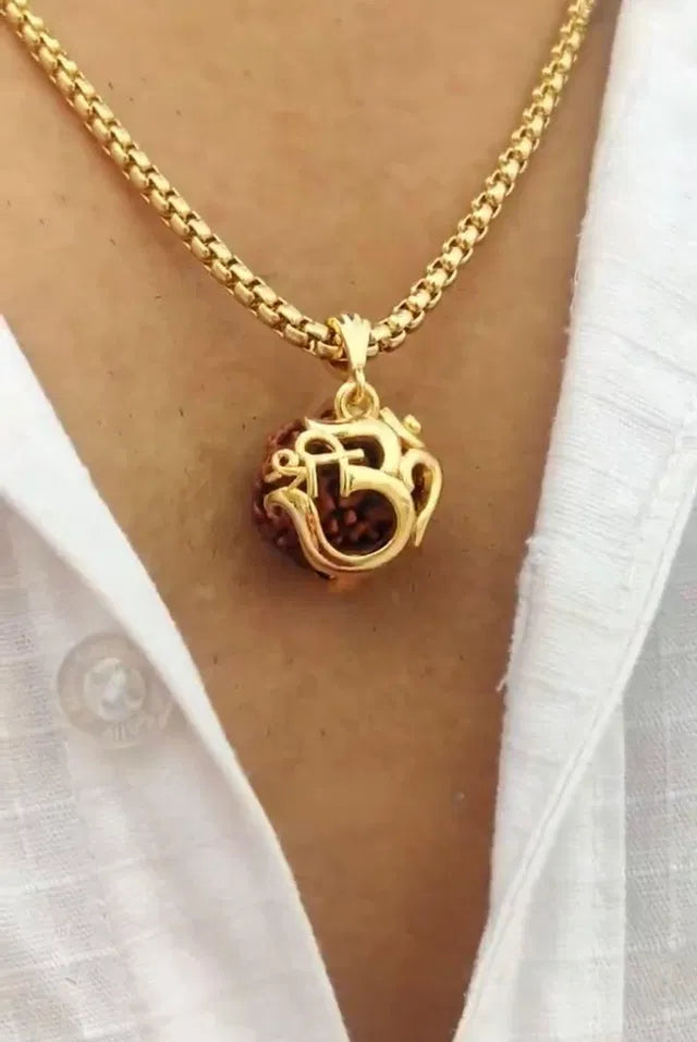 Om Rudraksha Pendant With Chain 🙏🕉️